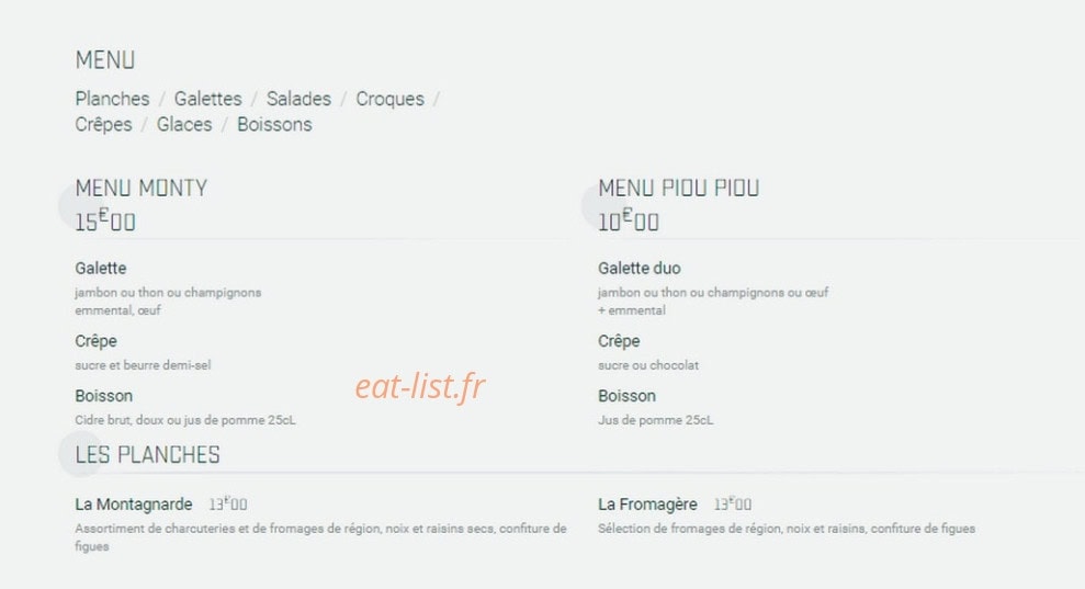 Le Monty — carte page 1