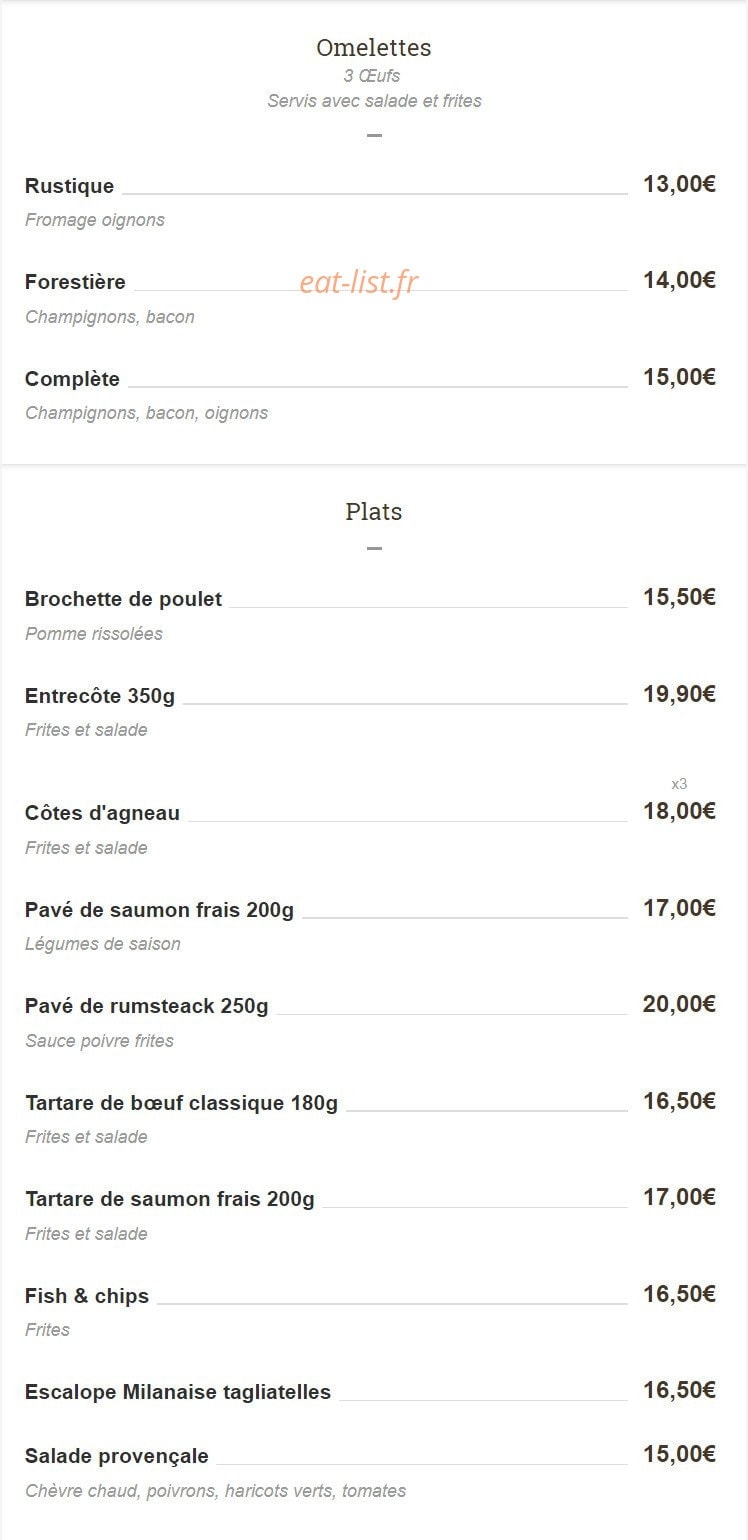 Le P'tit Wagram — carte page 2