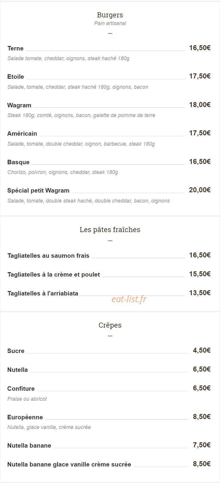 Le P'tit Wagram — carte page 3