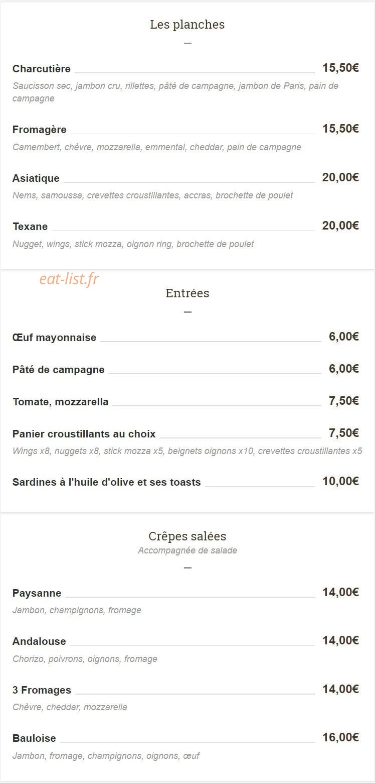 Le P'tit Wagram — carte page 1