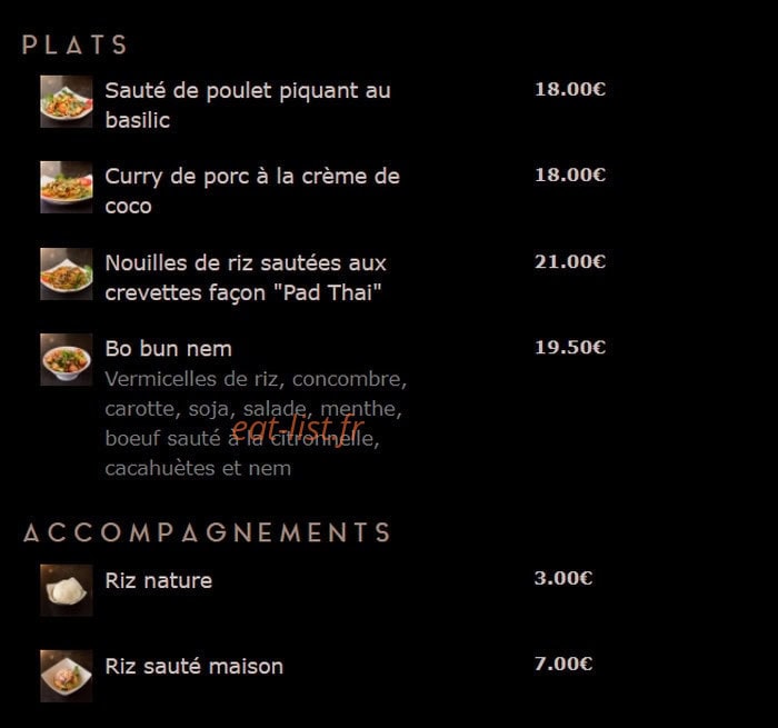 Le Palanquin — carte page 2