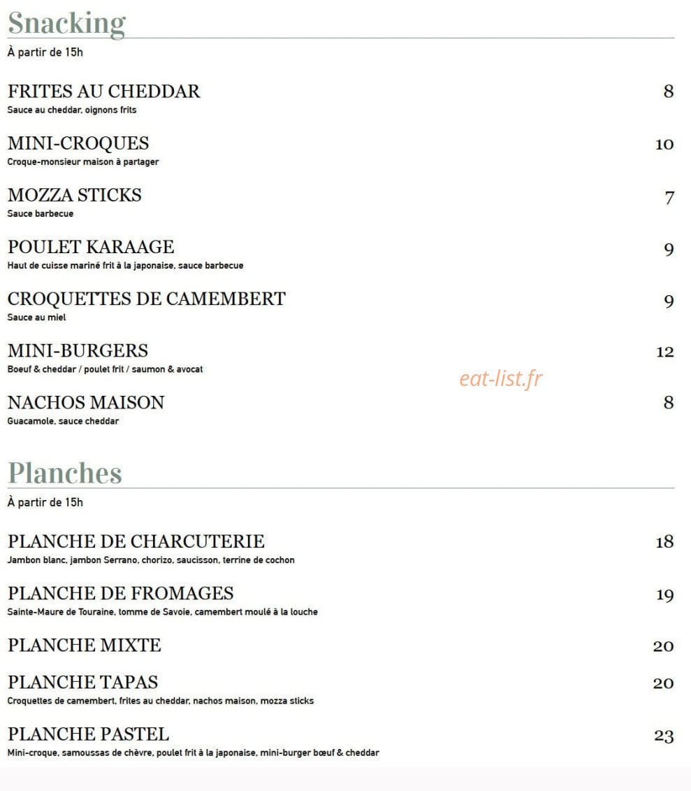 Le Pastel Batignolles — carte page 5