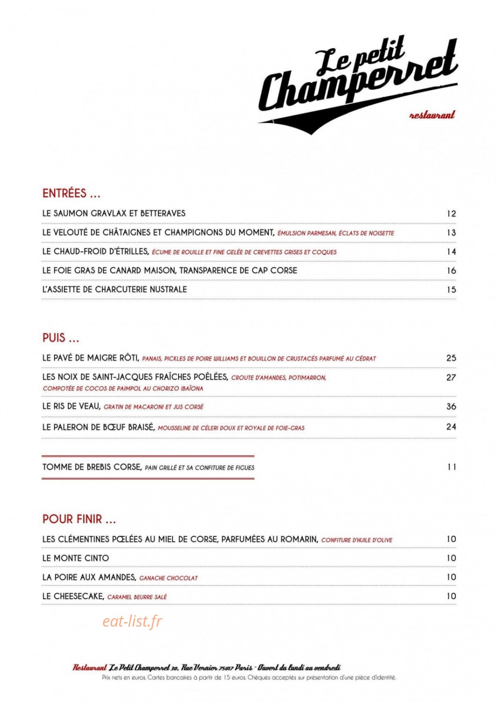 Le Petit Champerret — carte page 1