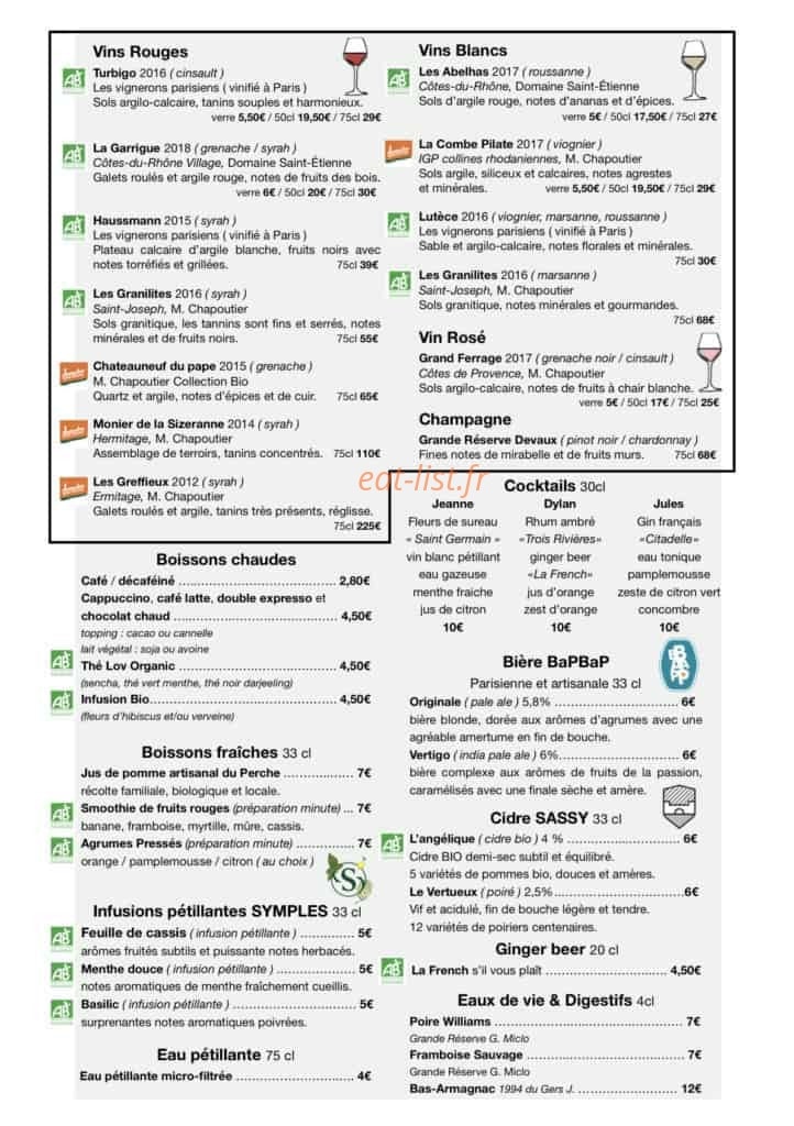 Le Potager de Charlotte — carte page 3