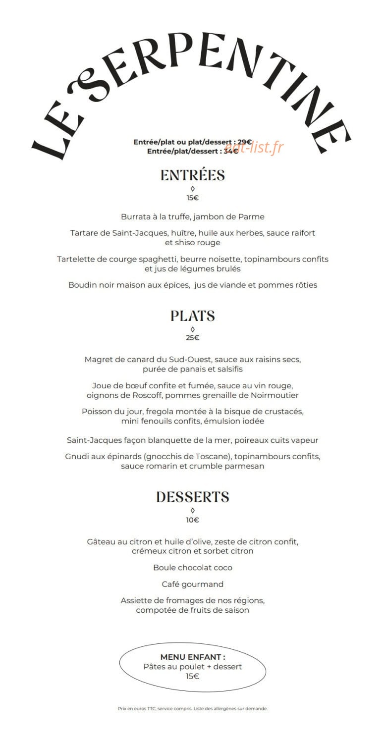 Le Serpentine — carte page 1
