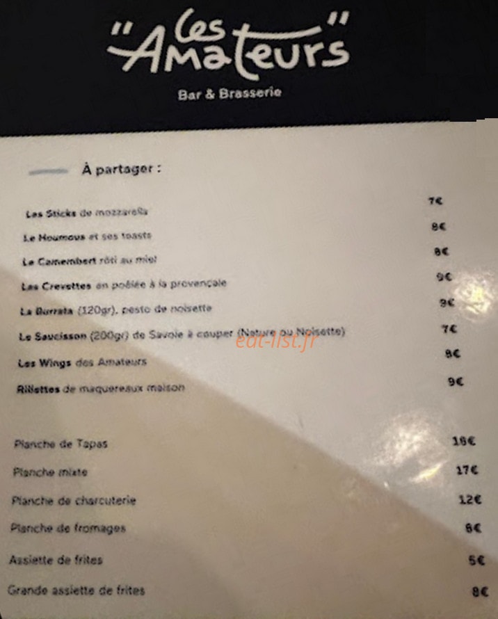 Les Amateurs — carte page 1