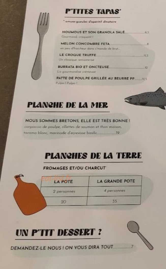 Les P'tits Potes — carte page 1