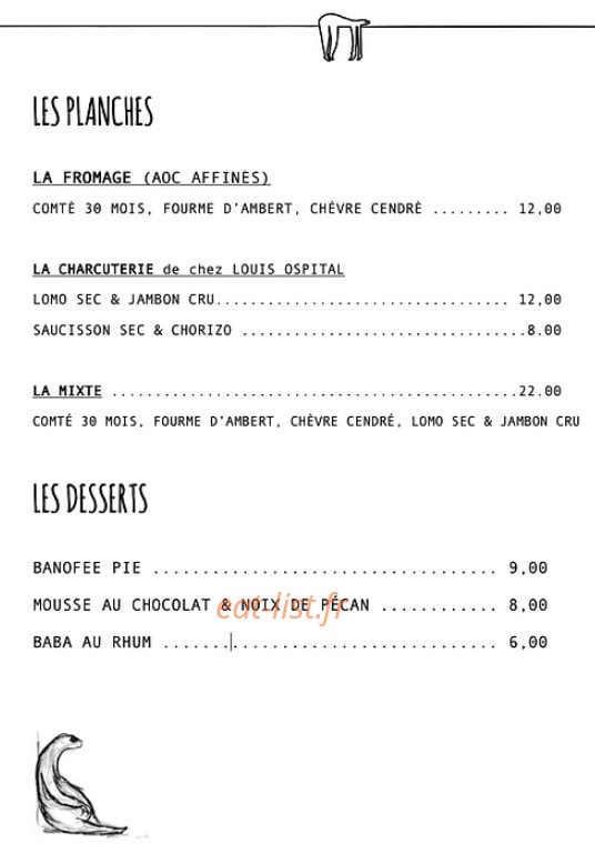 Les Paresseux — carte page 2