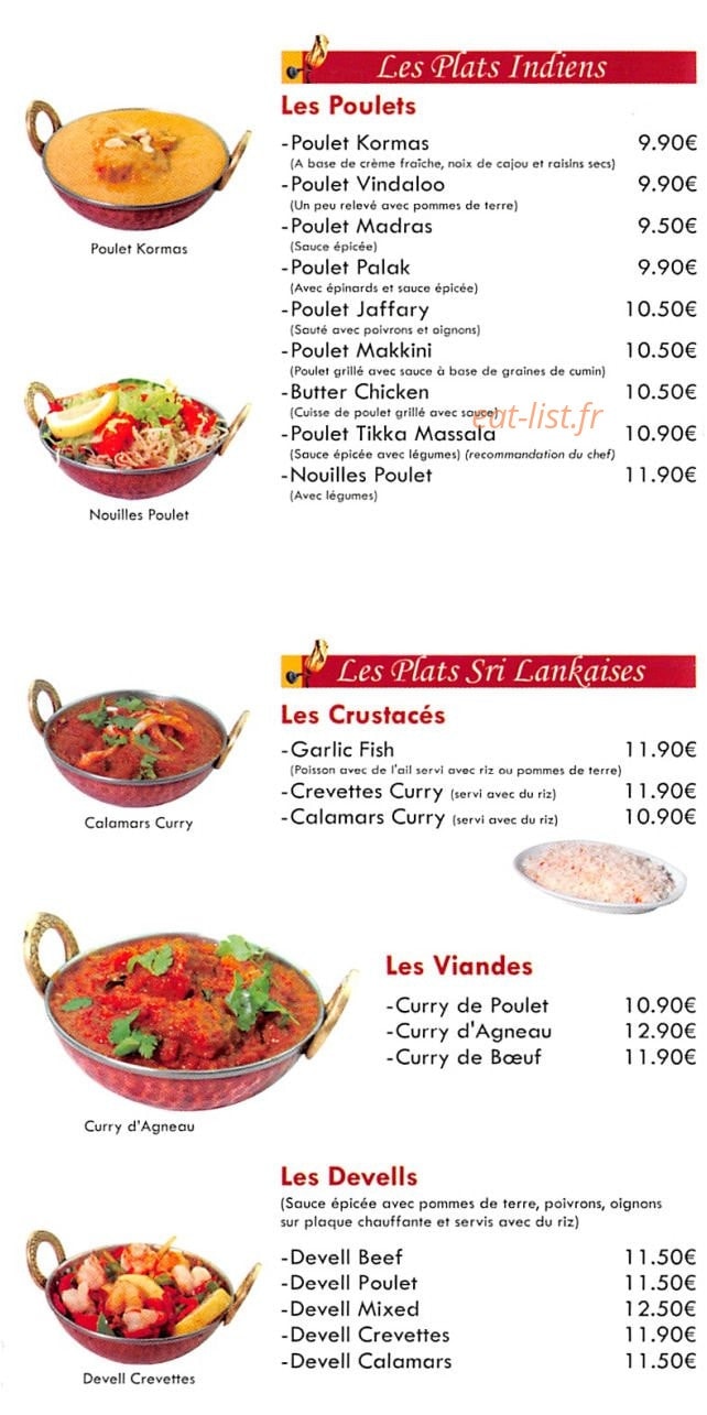 Maharaja — carte page 3