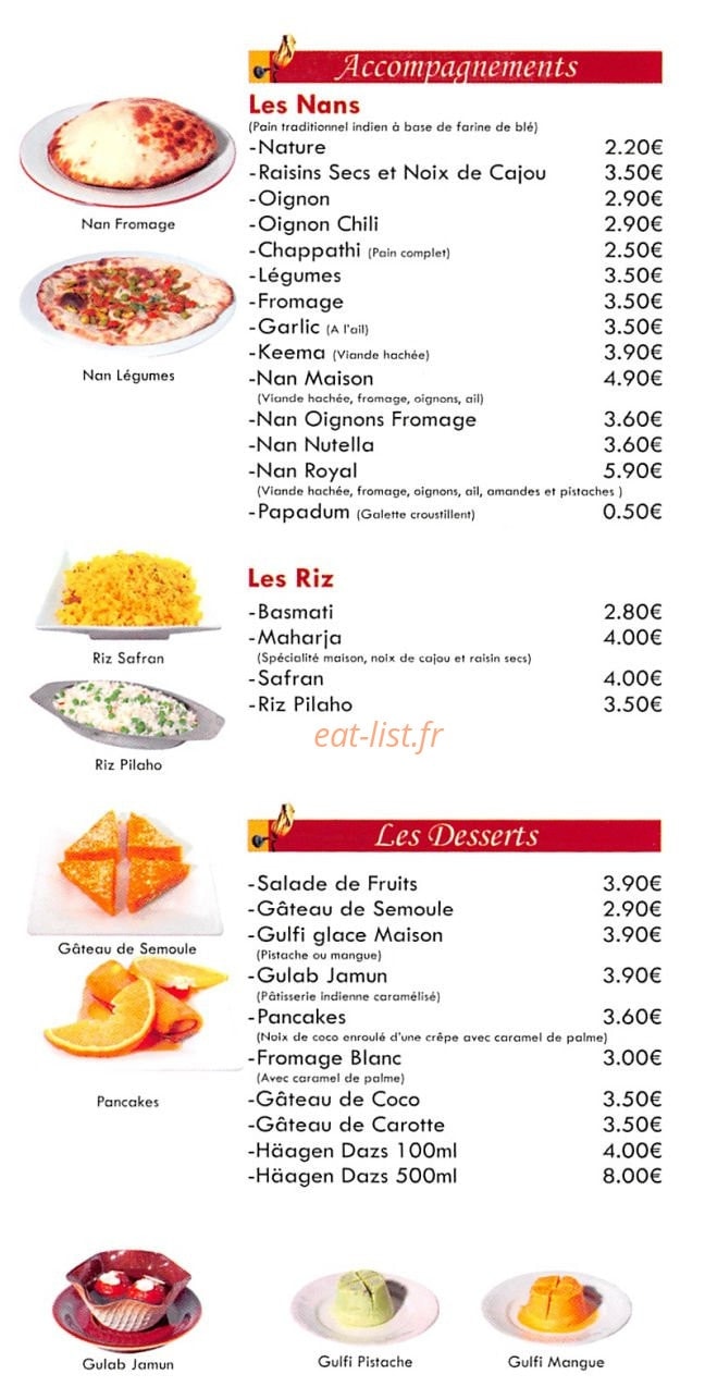 Maharaja — carte page 4