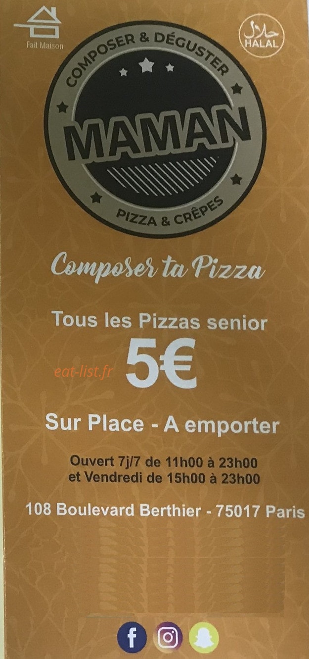Maman Pizza & Crêpes — carte page 1