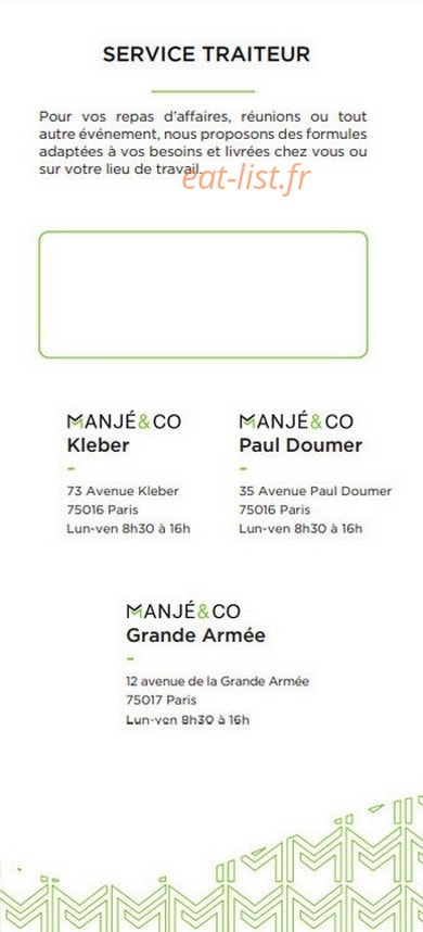 Manjé & Co — carte page 8