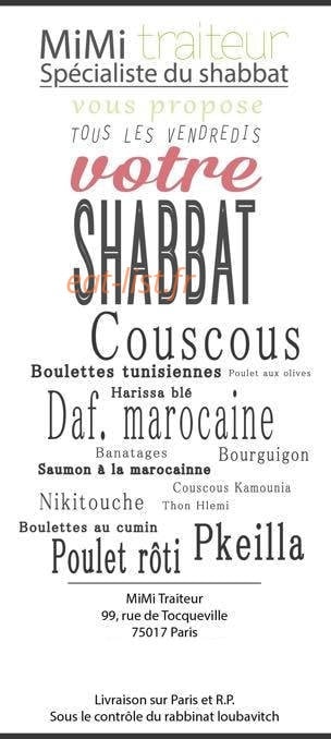 MiMi Traiteur — carte page 1