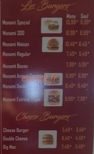 Monami Food Corner — carte page 2