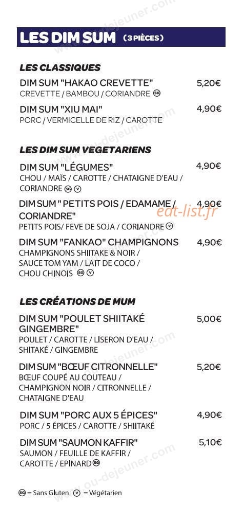 Mum Dim Sum — carte page 2