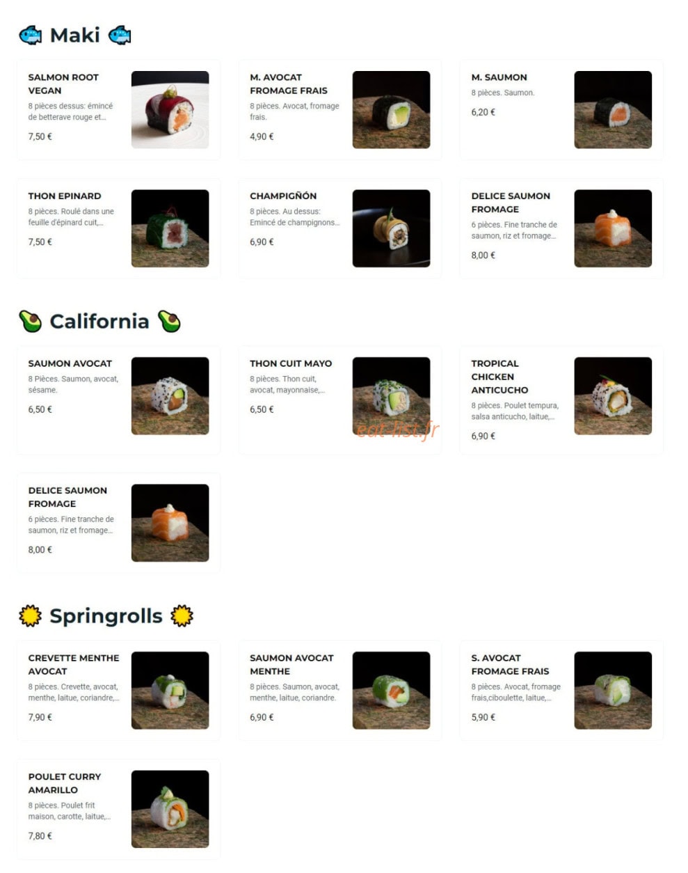 NKI sushi — carte page 3
