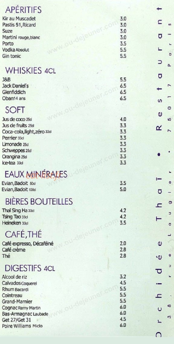 Orchidée Thai — carte page 5