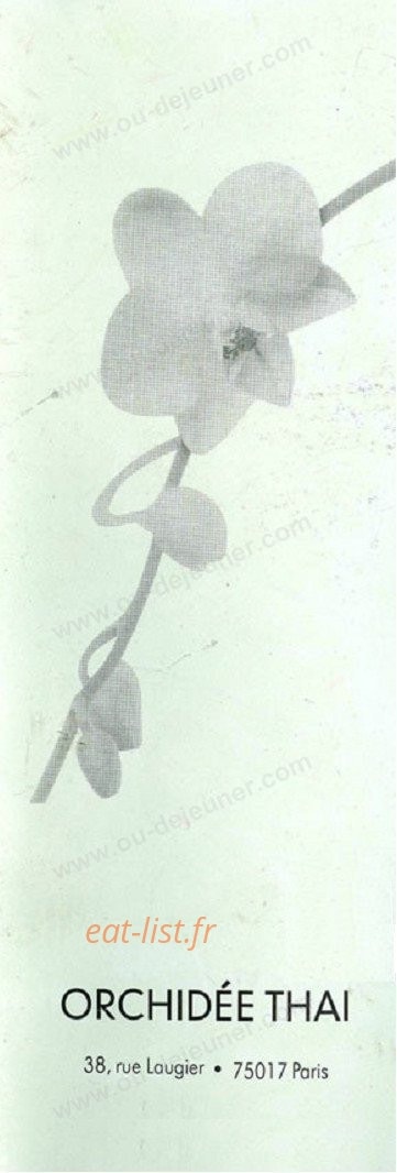 Orchidée Thai — carte page 1