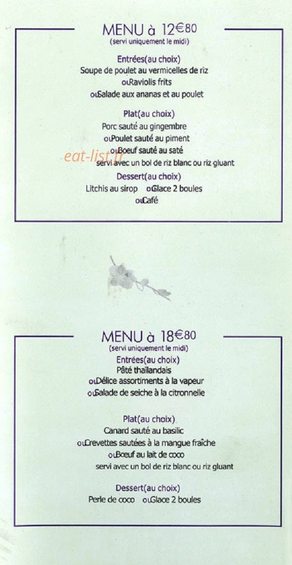 Orchidée Thai — carte page 6