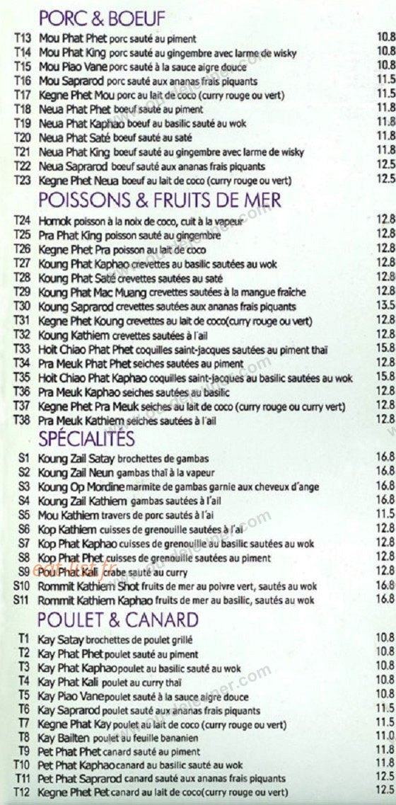 Orchidée Thai — carte page 4