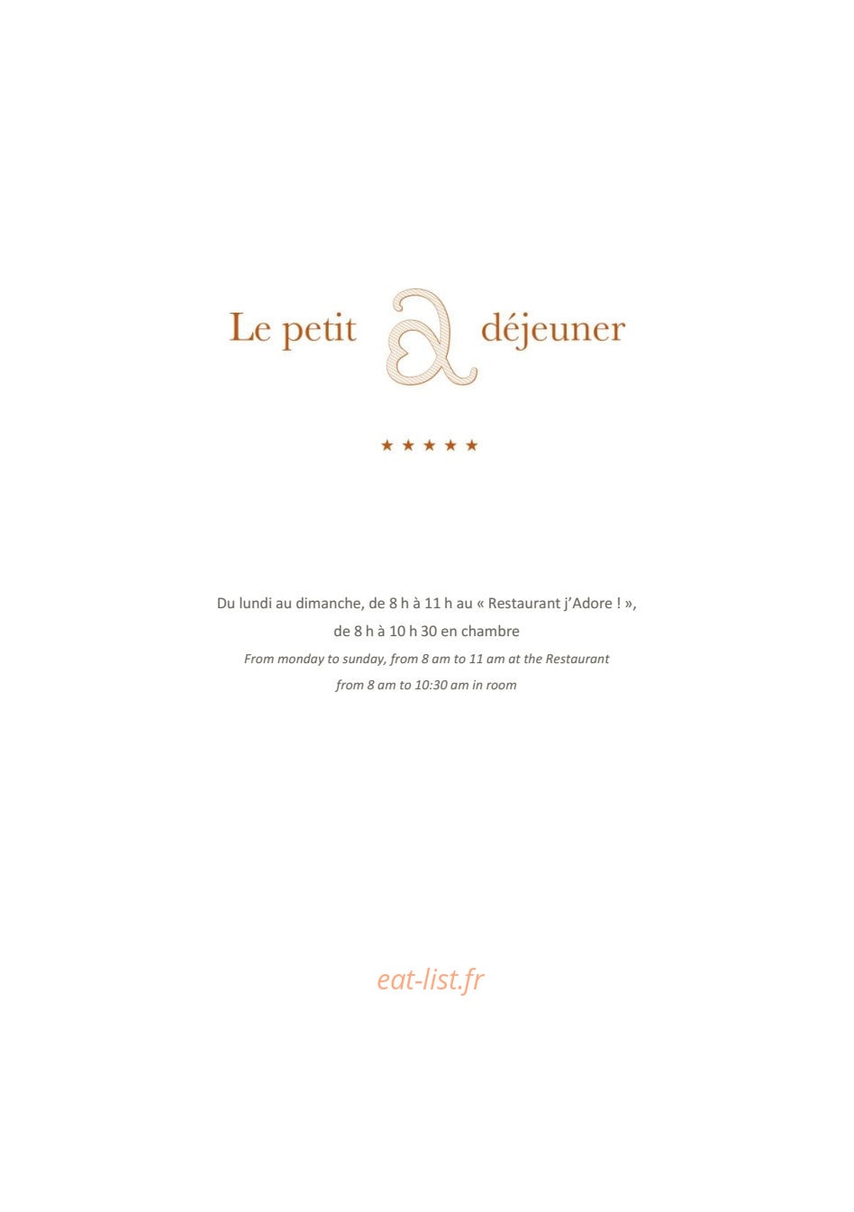 Paris j'Adore — carte page 1