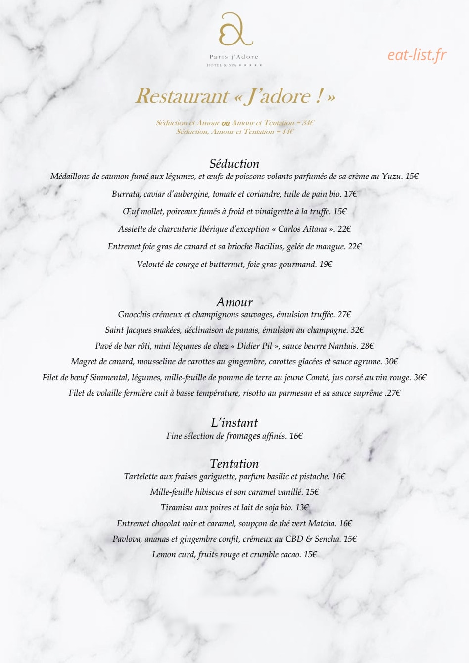 Paris j'Adore — carte page 10