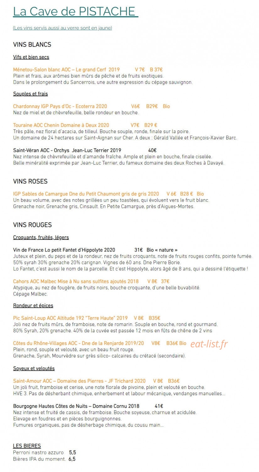 Pistache — carte page 2