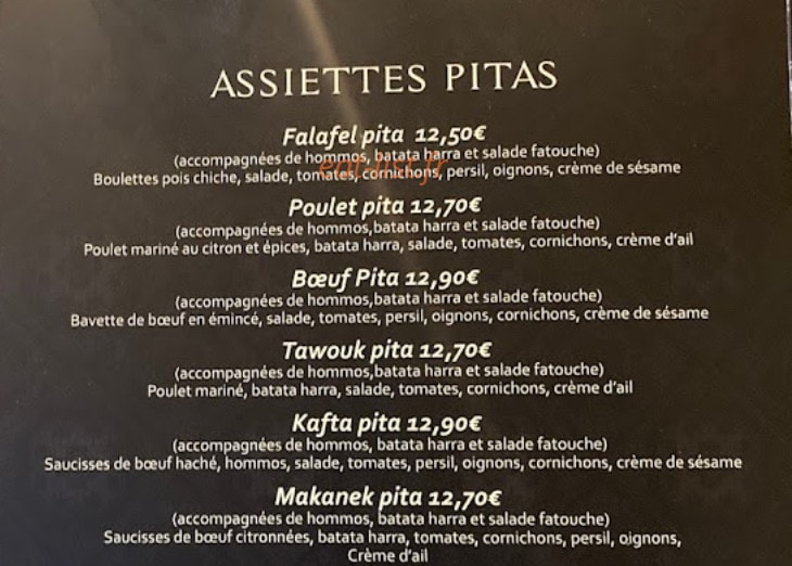 Pita Li beirut — carte page 6