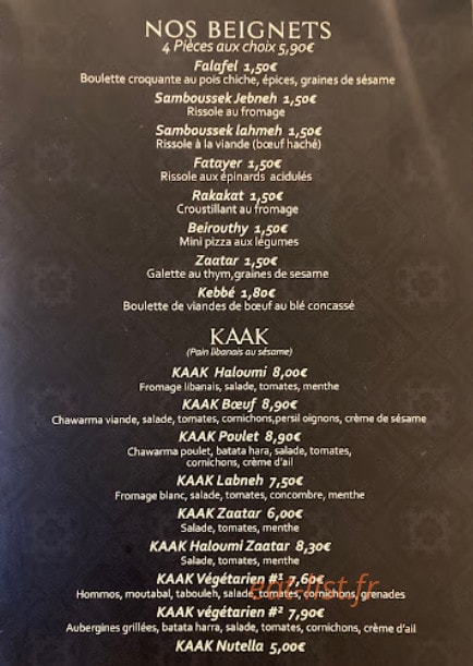 Pita Li beirut — carte page 5