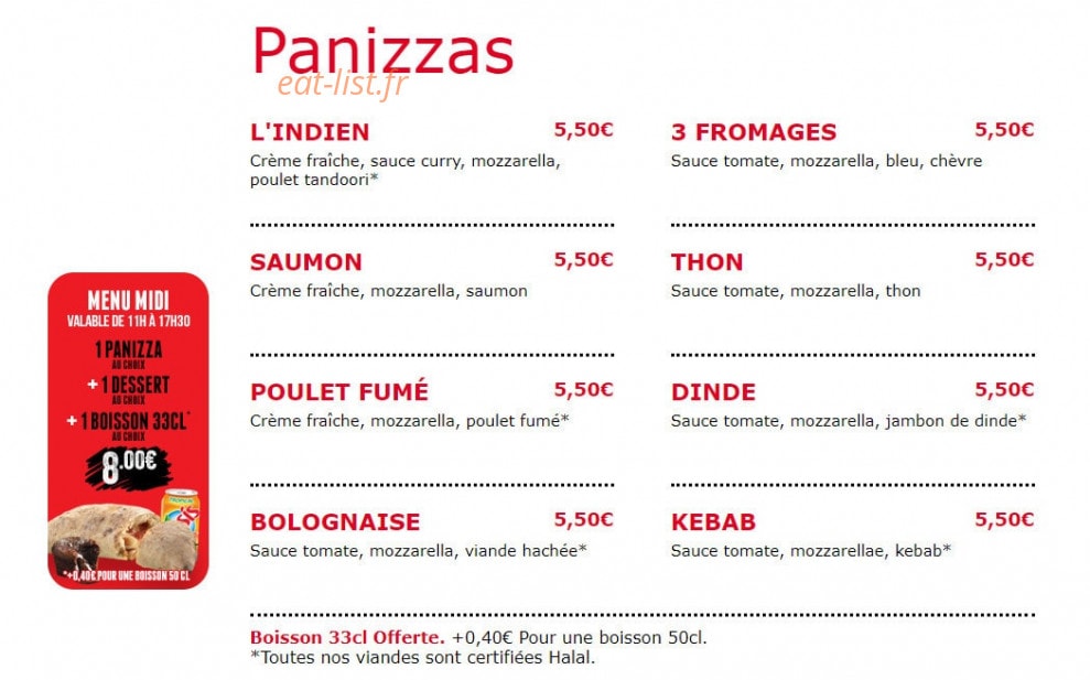Pizza Cinq l'Authentique — carte page 6