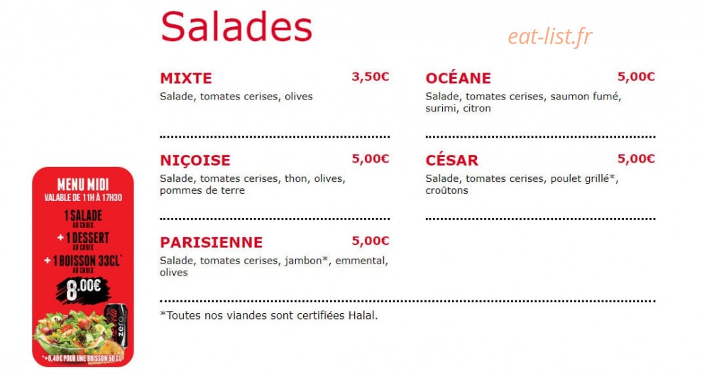 Pizza Cinq l'Authentique — carte page 4