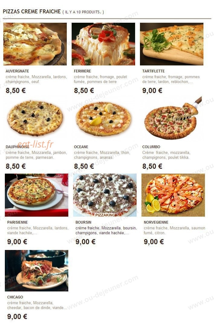 Pizza King — carte page 4