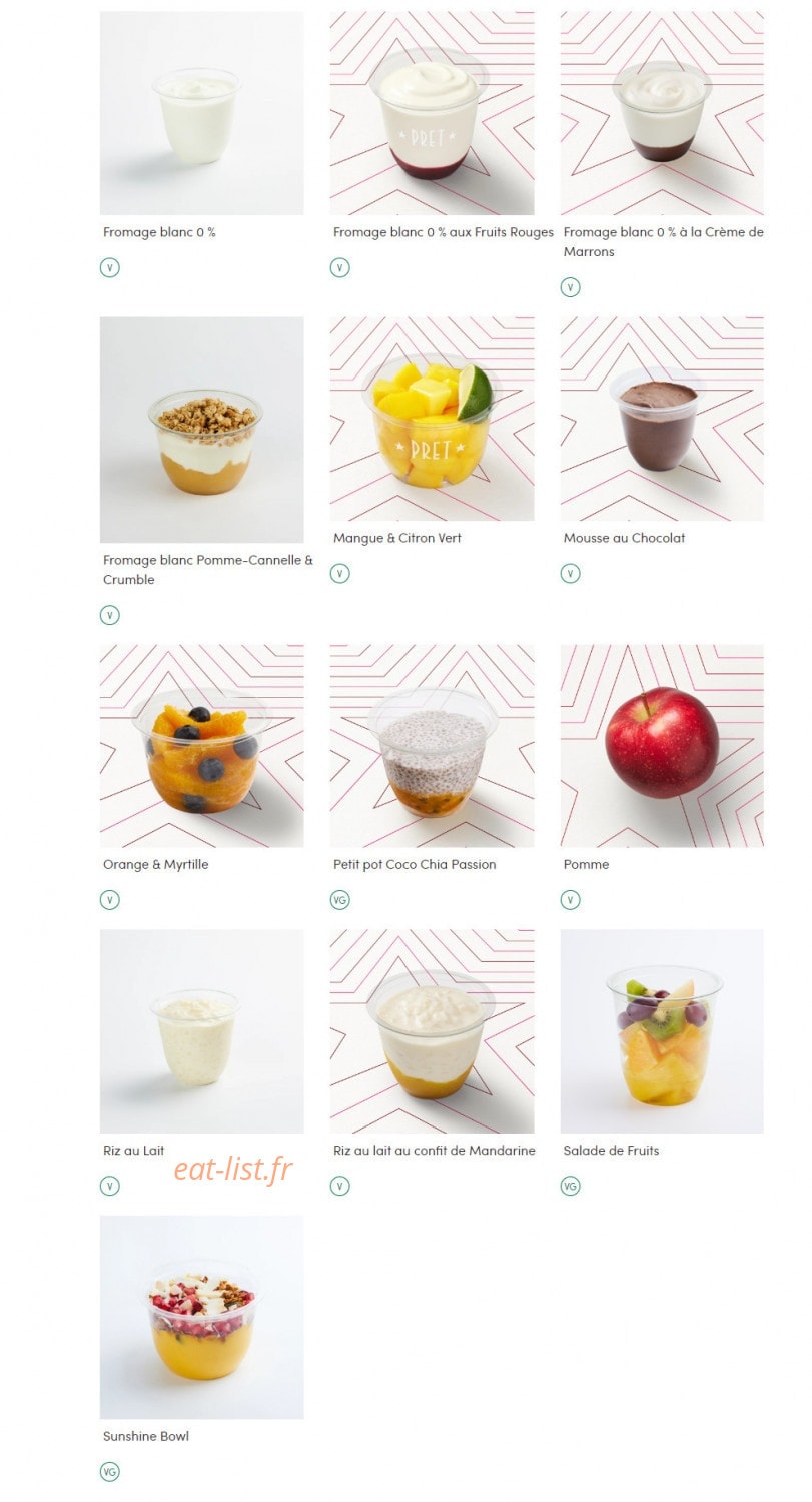 Pret A Manger — carte page 12