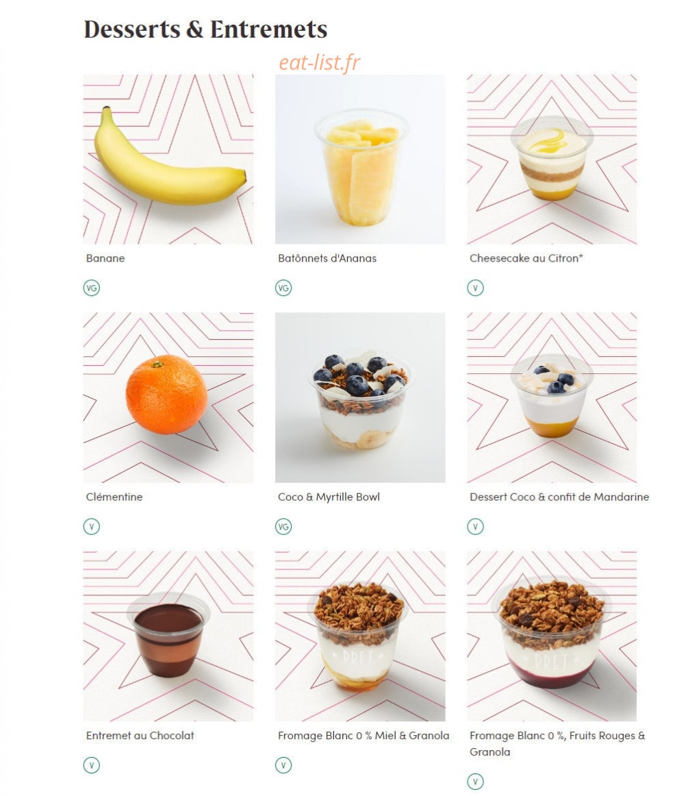 Pret A Manger — carte page 11
