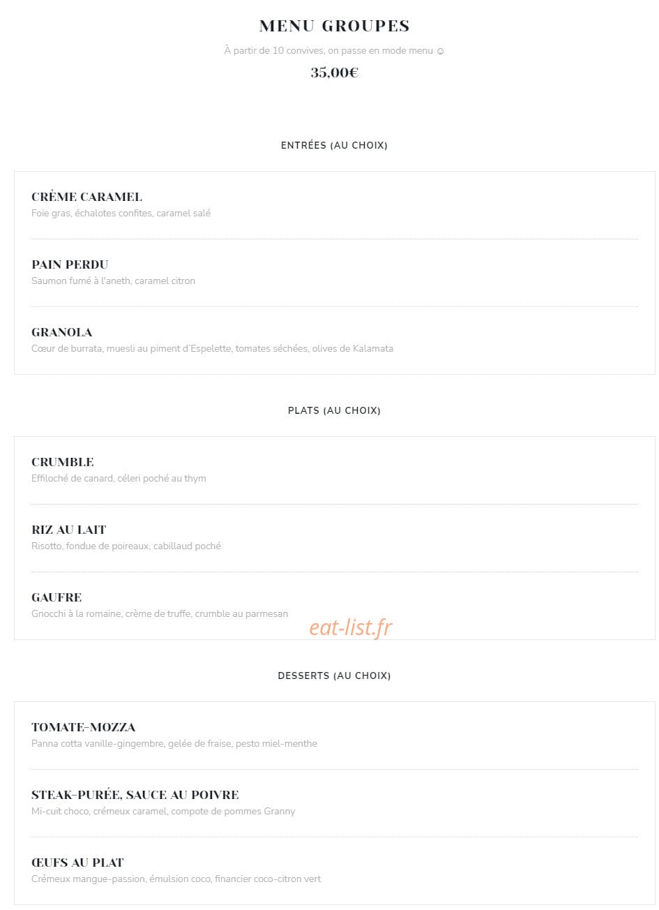 Privé de dessert — carte page 6