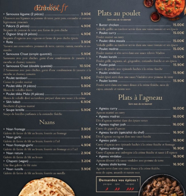 Raja's — carte page 2