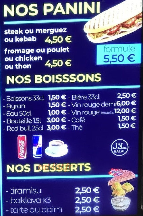 Restaurant Pont d'Istanbul — carte page 9