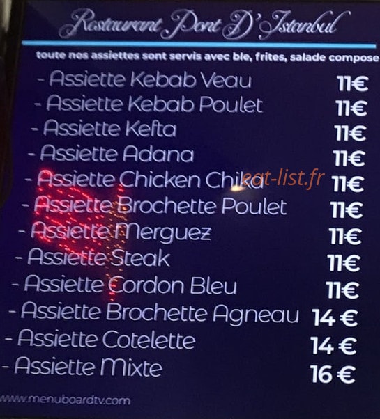 Restaurant Pont d'Istanbul — carte page 6