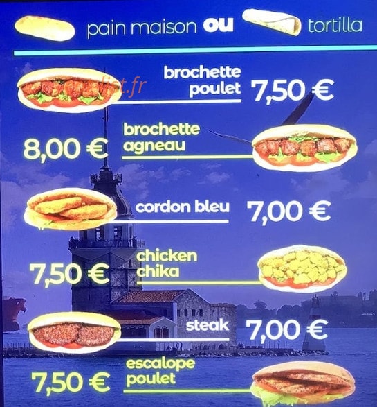 Restaurant Pont d'Istanbul — carte page 4