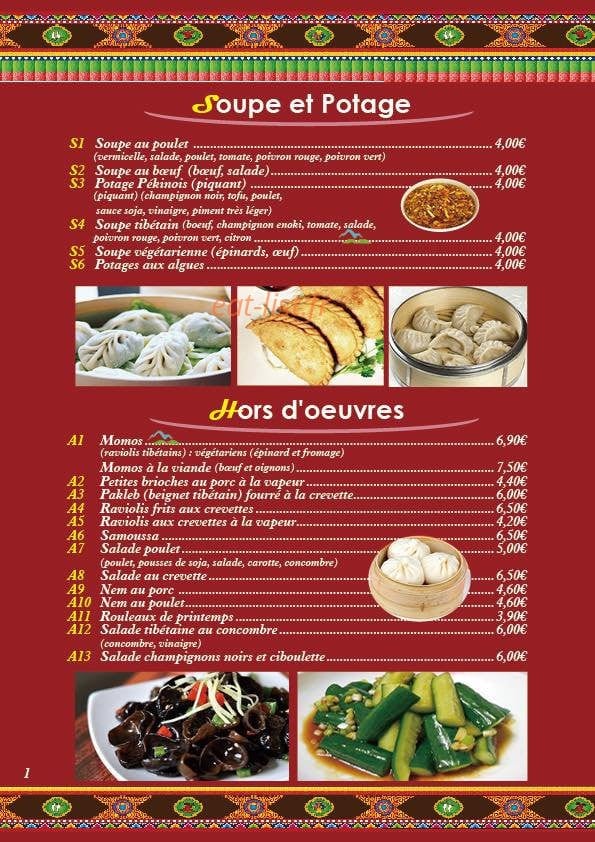 Restaurant Tibetan Pays Des Neiges — carte page 2