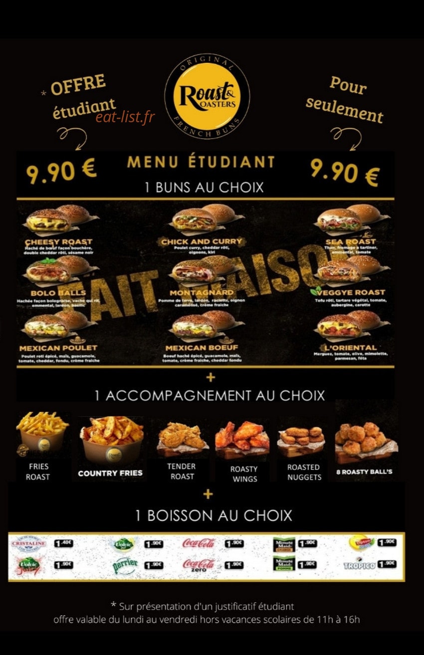 Roast and Roasters — carte page 1