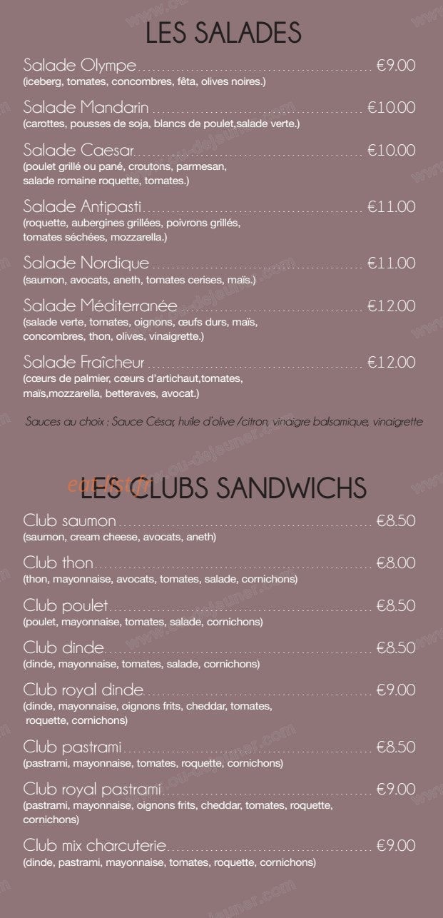 Room Service Laugier — carte page 6