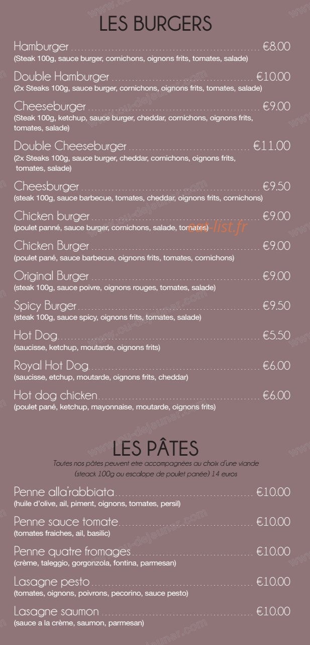 Room Service Laugier — carte page 2