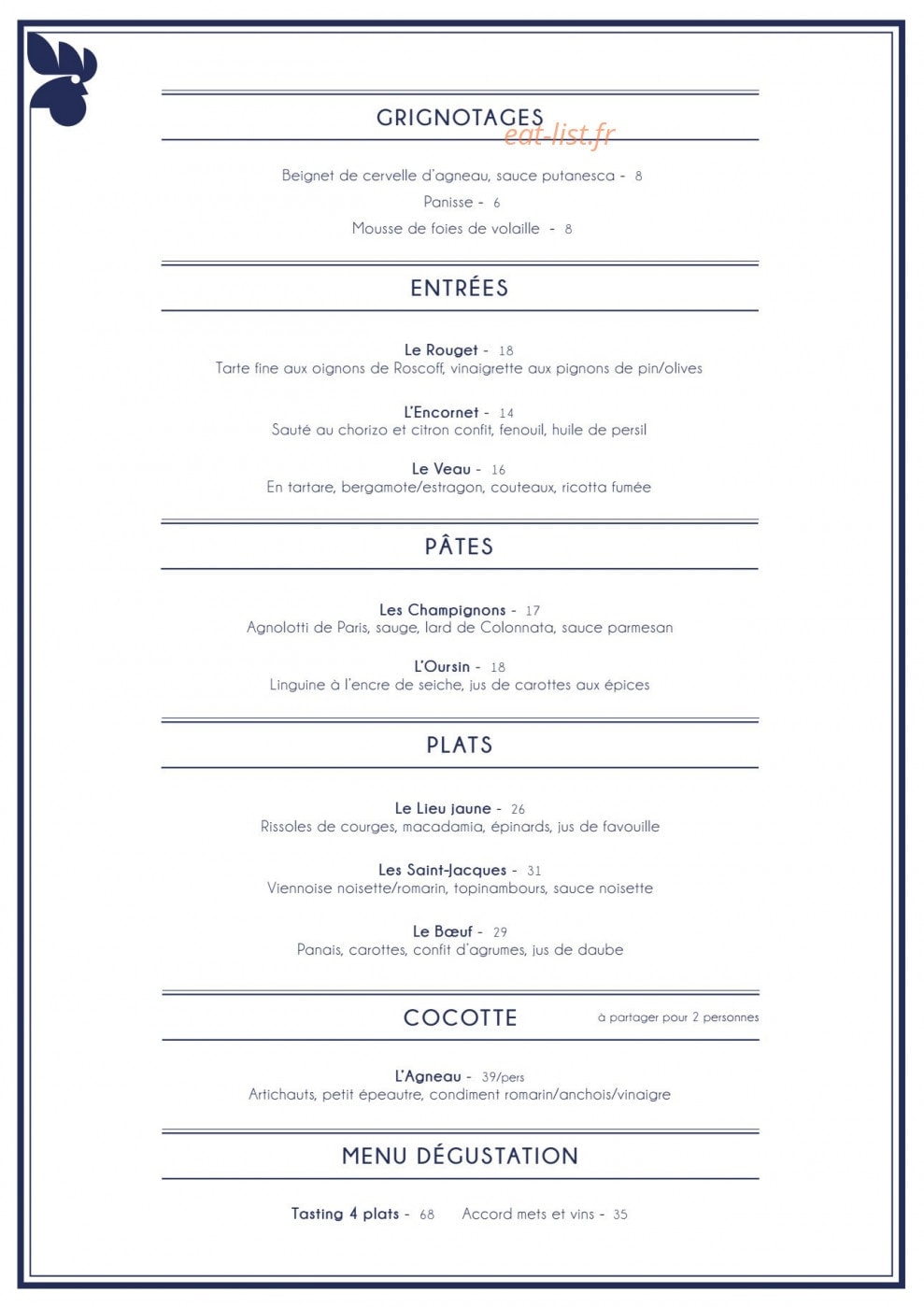 Rooster — carte page 2