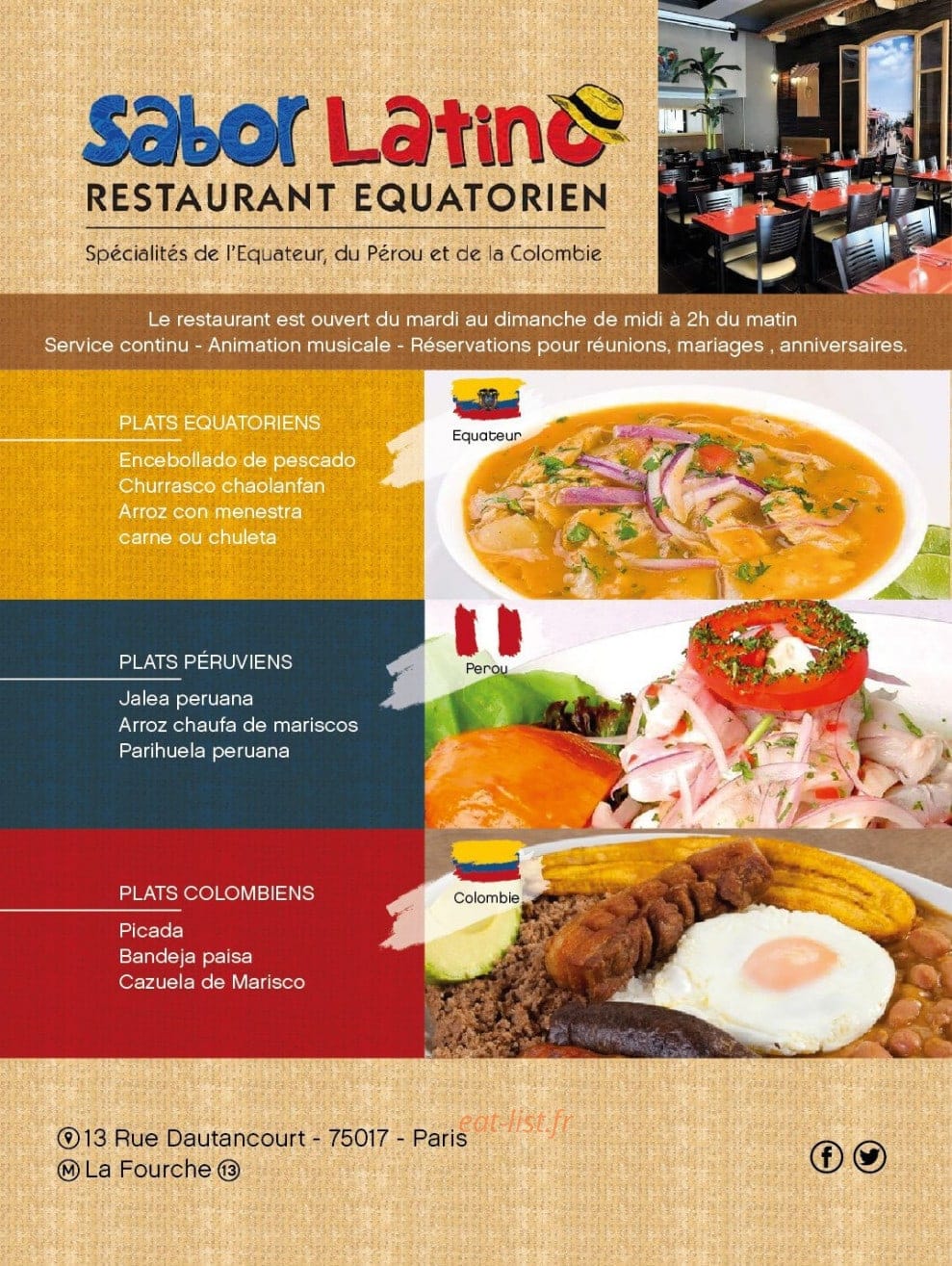 Sabor Latino — carte page 1