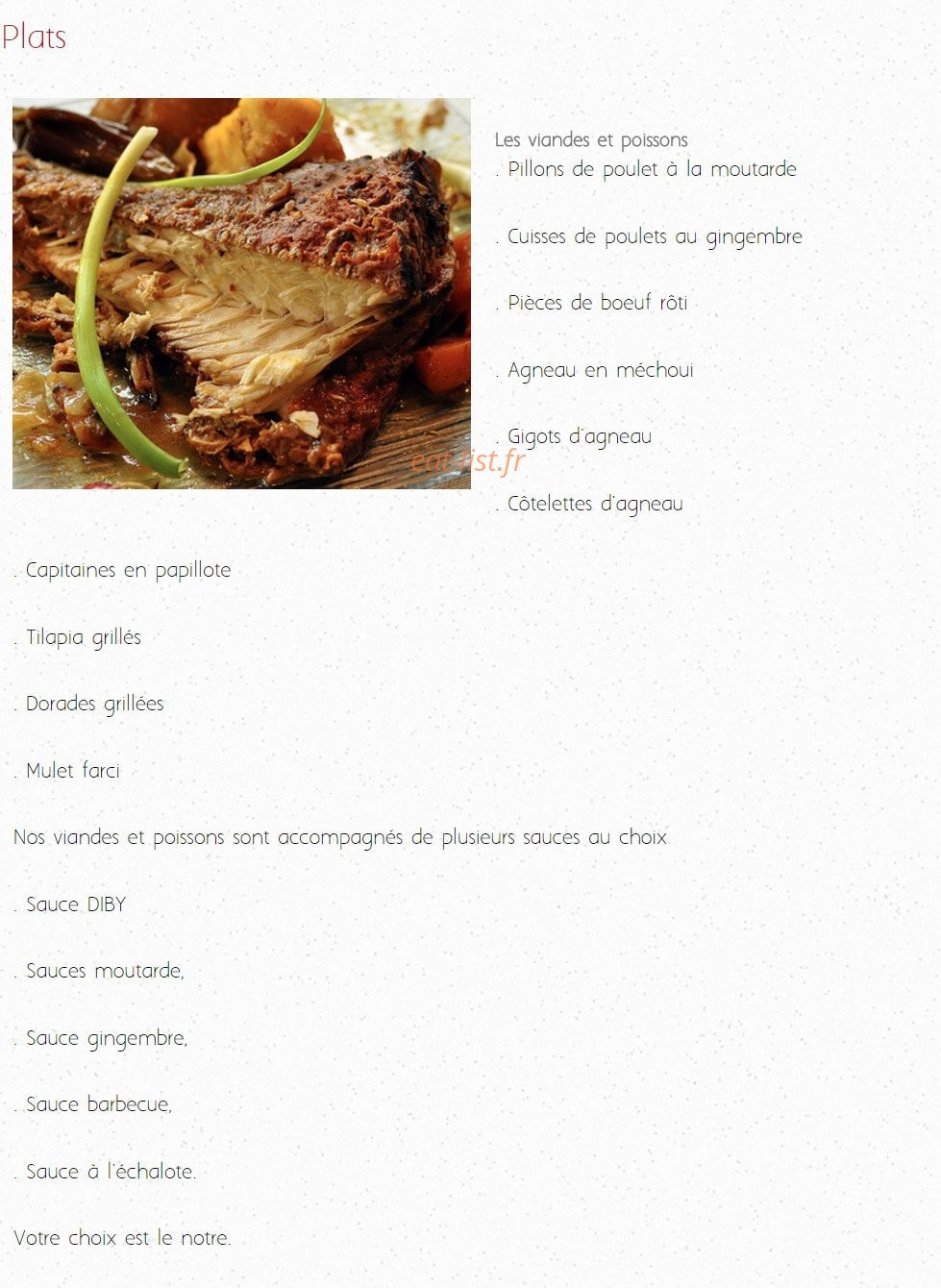 Saveurs Du Senegal — carte page 2