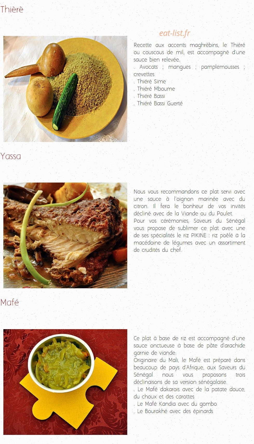 Saveurs Du Senegal — carte page 5