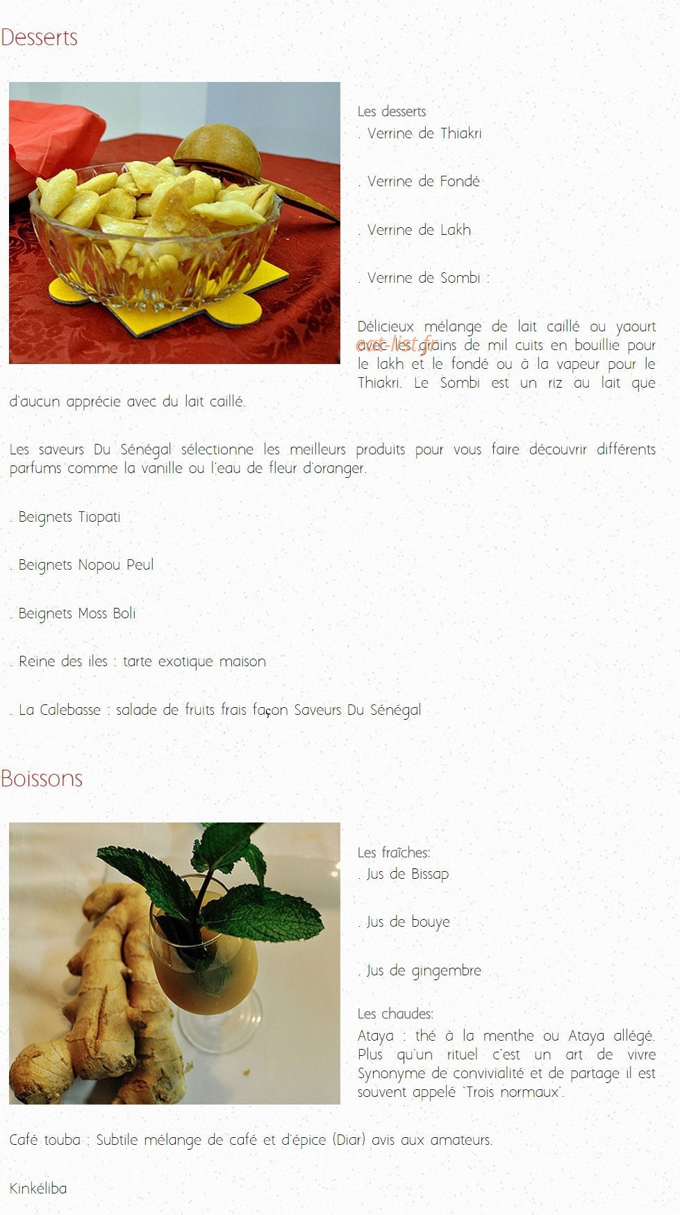 Saveurs Du Senegal — carte page 4