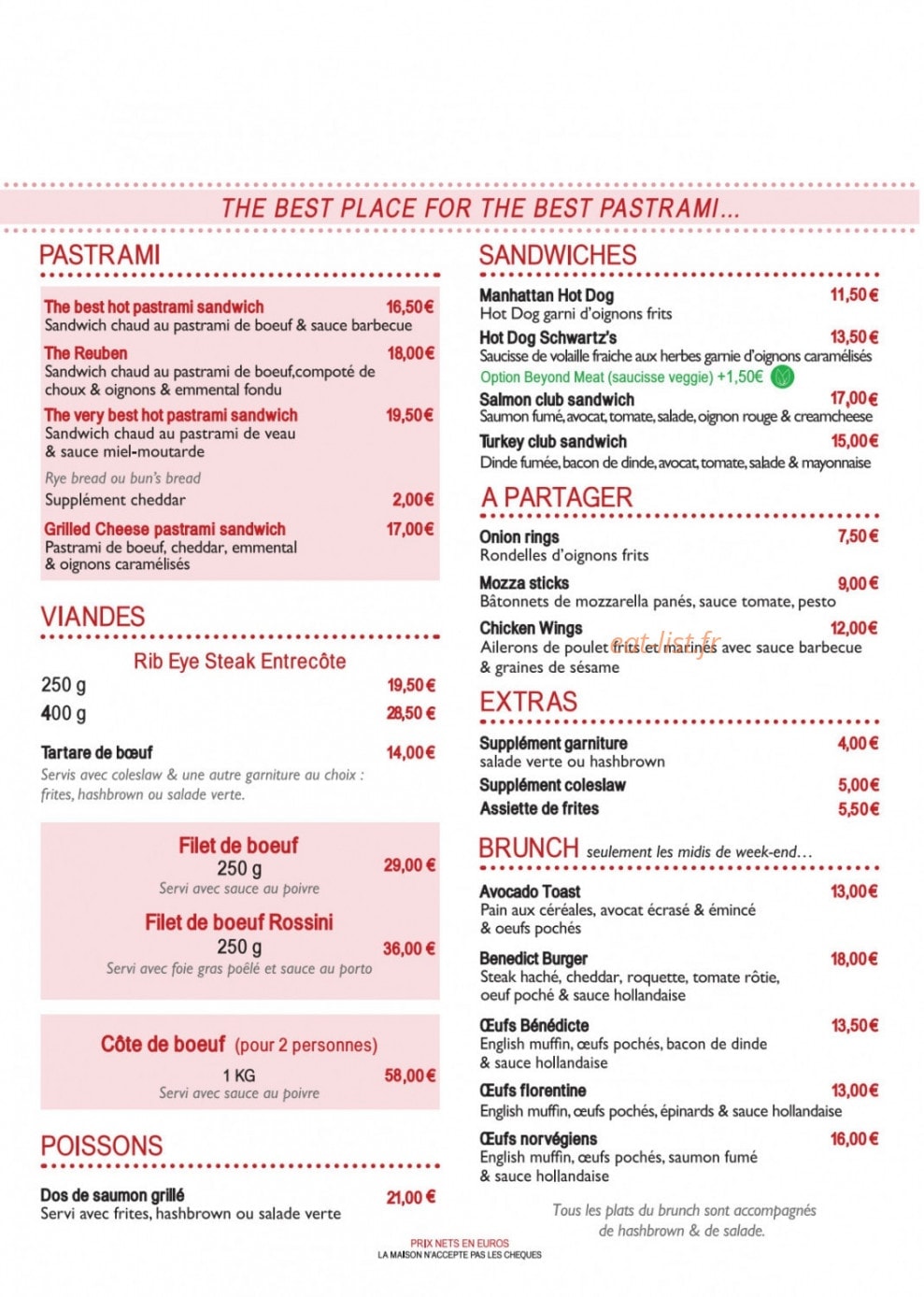 Schwartz's Deli — carte page 3
