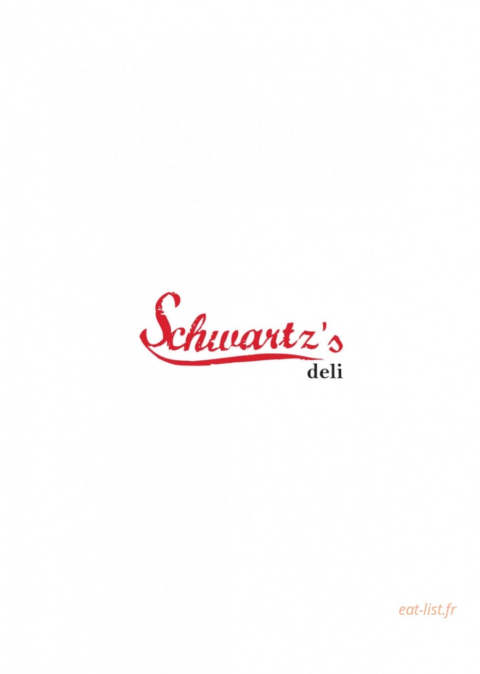 Schwartz's Deli — carte page 1